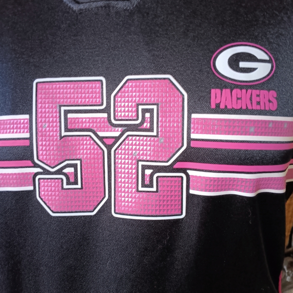 🖤🩷 Green Bay Packers Clay Matthews Jersey Team Apparel XL Black Pink NFL - Picture 3 of 10